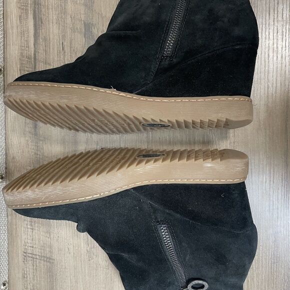 SOFFT AQUA 9M Boots SIRI Wedge Bootie Sneaker Ruching Suede Zip Waterproof - Picture 7 of 9